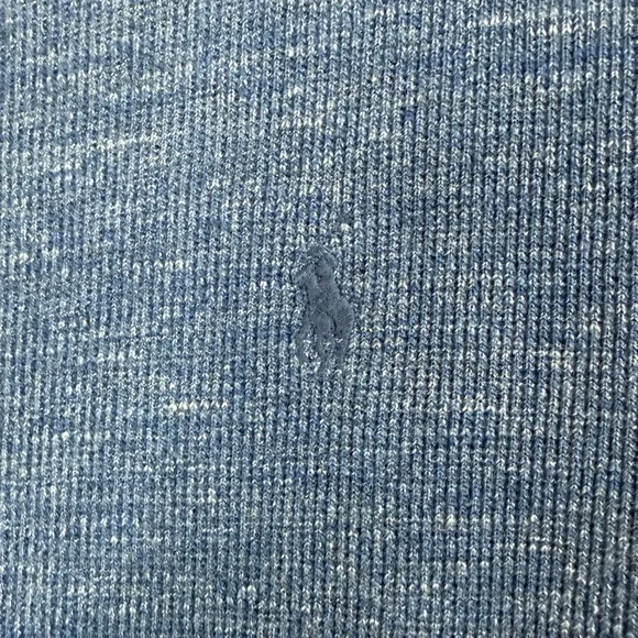 Polo RALPH LAUREN Womens LARGE Maxi DRESS Waffle Knit SHORT SLEEVE Blue SP - Picture 2 of 5